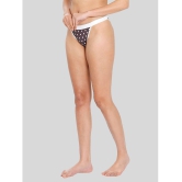 ILRASO - Black Nylon Printed Women's Thongs ( Pack of 1 ) - None