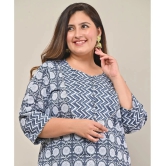 Swasti - Blue 100% Cotton Womens Straight Kurti ( Pack of 1 ) - None