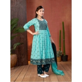 Aarika Sea Green Rayon Girls Anarkali Suit Set ( Pack of 1 ) - None