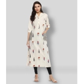 Divena - Off White Silk Blend Womens Straight Kurti - M