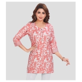 Meher Impex Cotton Printed Straight Womens Kurti - Pink ( Pack of 1 ) - None