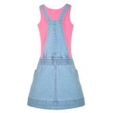 Naughty Ninos Girls Light Blue Denim Pinafore Dress With T-Shirt - None