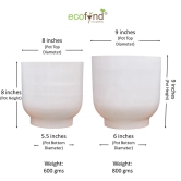 Eva White Metal Pot-White