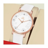 Septem Off White Leather Analog Womens Watch