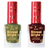 Street Style Multi Glossy Nail Polish ( Pack of 2 )