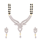 Bhagya Lakshmi Womens Pride AD Stone Mangalsutra With Earrings For Women - White