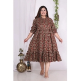 Swasti Cotton Blend Printed Anarkali Womens Kurti - Rust ( Pack of 1 ) - None