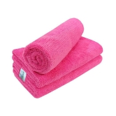 SOFTSPUN Microfiber Cloth - 3 pcs - 40x40 cms - 340 GSM Pink - Thick Lint & Streak-Free Multipurpose Cloths - Automotive Microfibre Towels for Car Bike Cleaning Polishing Washing & Detailing