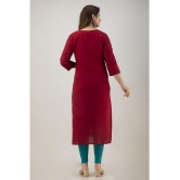 Preksha - Maroon Rayon Women's Straight Kurti ( Pack of 1 ) - None