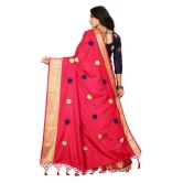 offline selection - Red Jacquard Saree With Blouse Piece (Pack of 1)