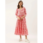 Divena Cotton Printed Knee Length Womens Fit & Flare Dress - Pink ( Pack of 1 ) - None