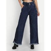 AngelFab - Navy Blue Denim Wide Leg Womens Jeans ( Pack of 1 ) - None