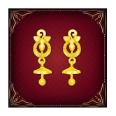 LUV FASHION Golden Drop Earrings ( Pack of 1 ) - Golden