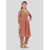 Aarika Peach Cotton Girls Kurti ( Pack of 1 ) - None