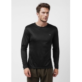 UrbanMark Mens Regular Fit Quick Dry Sports Round Neck Full Sleeves Solid T Shirt -Black - None