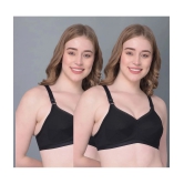 Dollar Missy Pack of 2 Cotton Womens Everyday Bra ( Black ) DES-1052-BLK-PO2 - None