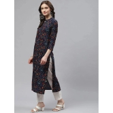 KIPEK - Navy Blue Viscose Womens Front Slit Kurti ( Pack of 1 ) - None