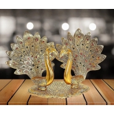 Bharat Saini Art ; Metal Couple Swan Duck Statue Showpiece Home Decor Kids Room Decor for Gift White Height 6 Inches