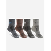 Texlon Woollen Mens Printed Multicolor Ankle Length Socks ( Pack of 4 ) - Multicolor