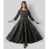 Lee Moda - Green Rayon Women''s Anarkali Kurti ( Pack of 1 ) - XL