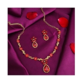 Sukkhi Alloy Red Traditional Necklaces Set Collar - Red