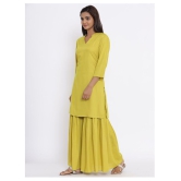 miravan Rayon Kurti With Sharara And Gharara - Stitched Suit - M