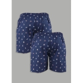 Navy Blue Cotton Mens Boxer- ( Pack of 2 ) - None