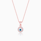 Rose Gold Studded Evil Eye Pendant