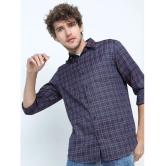 Ketch Polyester Slim Fit Checks Full Sleeves Mens Casual Shirt - Navy Blue ( Pack of 1 ) - None