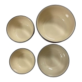 Ceramic Dining Royal Brown & White Handcrafted Ceramic Serving Bowls Set of 4 || Dinner Serving Bowls 1000ml, 700ml, 500ml, 300ml