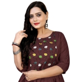 Rangrasiya - Maroon Cotton Women''s Flared Kurti ( Pack of 1 ) - None