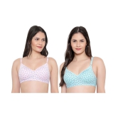 KYODO Cotton Everyday Bra - Multi Color Pack of 2 - 34B