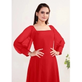 JASH CREATION - Red Georgette Womens Gown ( Pack of 1 ) - None