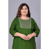 Preksha Rayon Embroidered Straight Womens Kurti - Green ( Pack of 1 ) - None