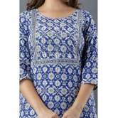 Lee Moda - Blue Cotton Women's Straight Kurti ( Pack of 1 ) - None