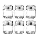 Treo By Milton Cube Storage Glass Jar, Set of 6, 180 ml Each, Transparent - Transparent