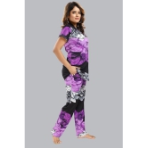 FOMTI - Purple Satin Women's Nightwear Nightsuit Sets ( Pack of 1 ) - None