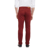 Rodamo  Men Maroon Slim Fit Trousers