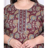 Swasti Cotton Printed Straight Womens Kurti - Purple ( Pack of 1 ) - None