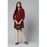 JC4U - Maroon Rayon Womens Straight Kurti ( Pack of 1 ) - None