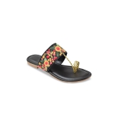 GLITZYGALZ  Women Black Flats Sandal