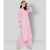 Tissu - Pink Straight Cotton Women's Stitched Salwar Suit ( Pack of 1 ) - M