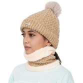 PENYAN Girls Beige Woollen Caps For Winter ( Pack of 1 ) - Beige