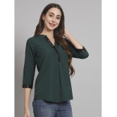 Curvydrobe Green Crepe Women's A-Line Top ( Pack of 1 ) - XL, Green