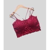 Nizvira - Maroon Lace Lightly Padded Womens Bralette ( Pack of 1 ) - 30