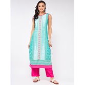 Pannkh - Blue Rayon Flex Womens Straight Kurti ( Pack of 1 ) - None