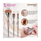 Majestique Blush Brush, Eyebrow and Multi-use Flat Brush Professional Makeup Brush Set - 3Pcs