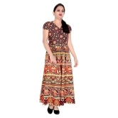 Sttoffa - Brown Cotton Womens Flared Kurti - M