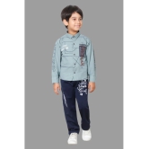 DKGF Fashion - Green Cotton Blend Boys Shirt & Pants ( Pack of 1 ) - None