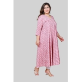 miravan - Pink Cotton Women''s Anarkali Kurti ( Pack of 1 ) - None